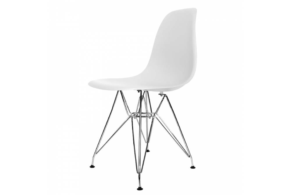 SET 4 CHAISES TOWER CHROME BLANCHES