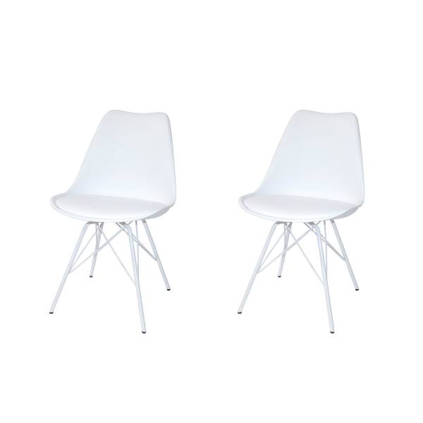 PACK 2 CHAISES TOWER MÉTAL BLANCHES