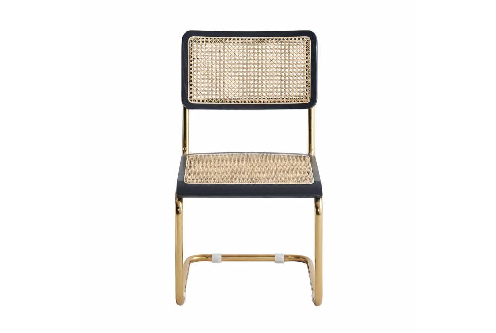 CHAISE ZULMA NATUREL GOLD  BLACK WOOD - Chaises en bois 