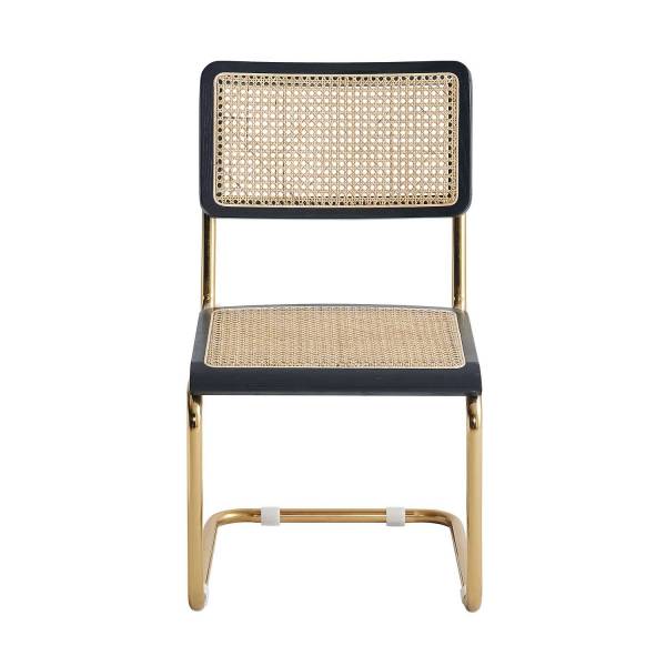 CHAISE ZULMA NATUREL GOLD  BLACK WOOD - Chaises en bois 