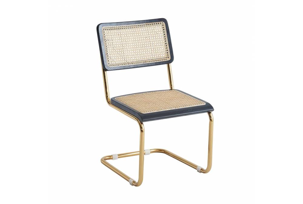 CHAISE ZULMA NATUREL GOLD  BLACK WOOD - Chaises en bois 