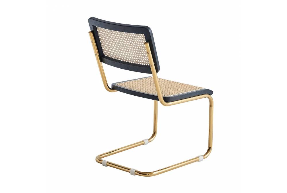 CHAISE ZULMA NATUREL GOLD  BLACK WOOD - Chaises en bois 