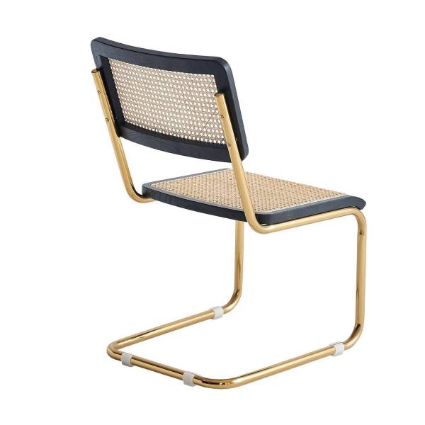 CHAISE ZULMA NATUREL GOLD  BLACK WOOD - Chaises en bois 