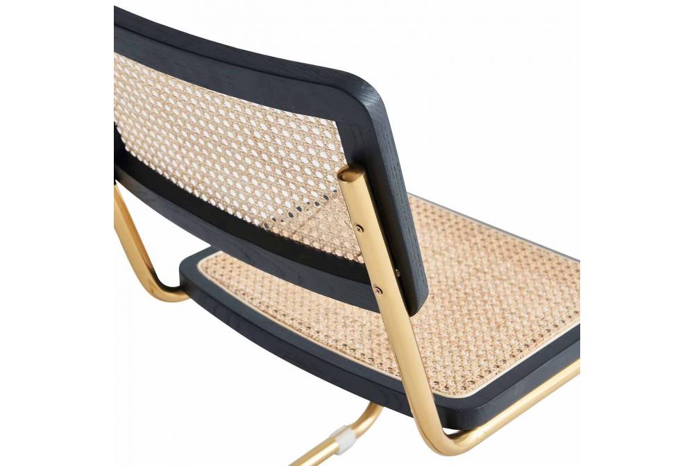 CHAISE ZULMA NATUREL GOLD  BLACK WOOD - Chaises en bois 