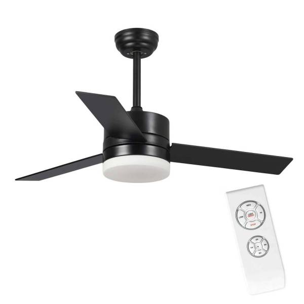 VENTILATEUR A 3 PALES EN BOIS LED 16W AINSA NOIR